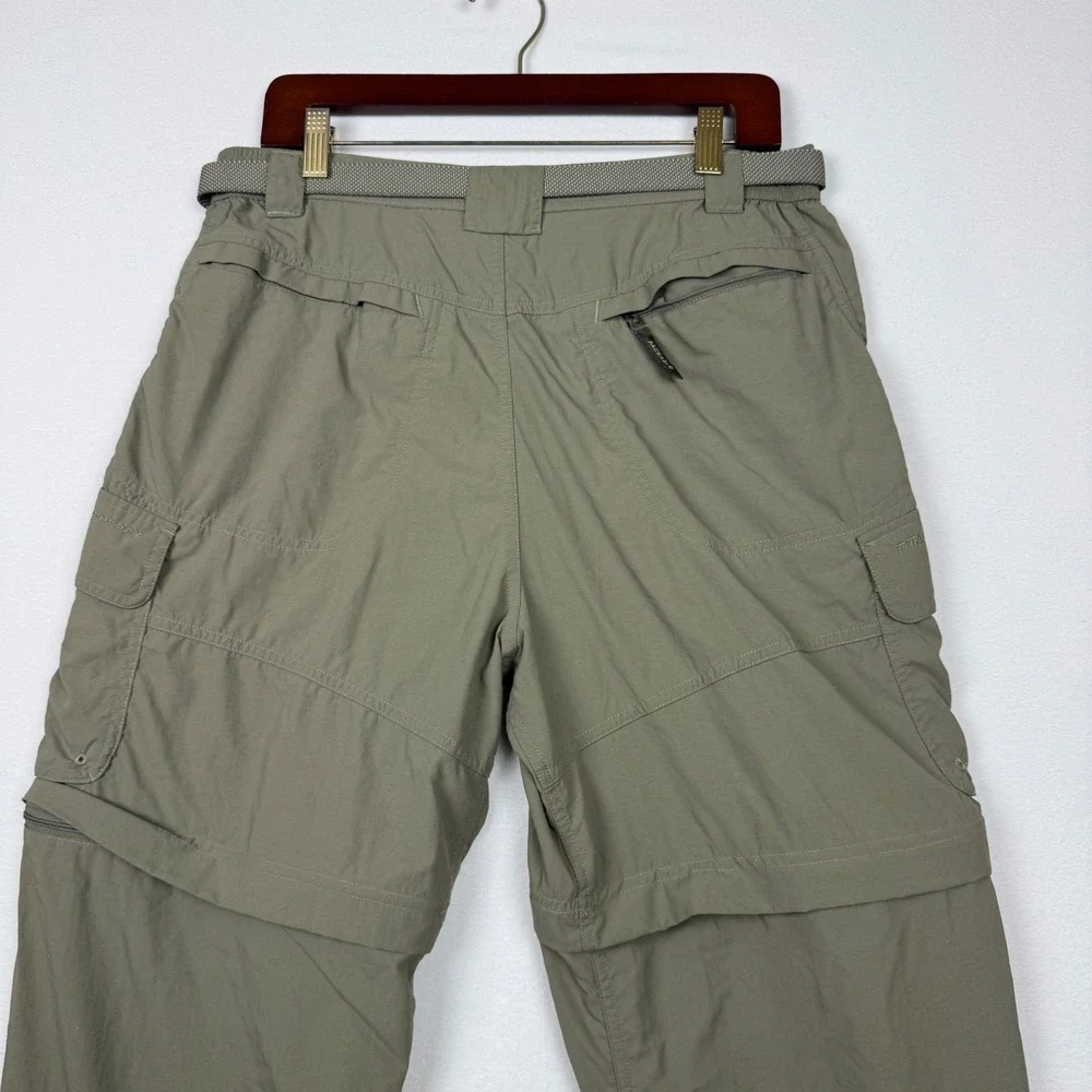 Columbia Titanium Convertible Cargo Pants Mens Medium 32 Zip Off Hiking Sage